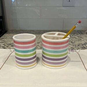 Pottery Barn Kids Colorful Striped Desk Organizer Set